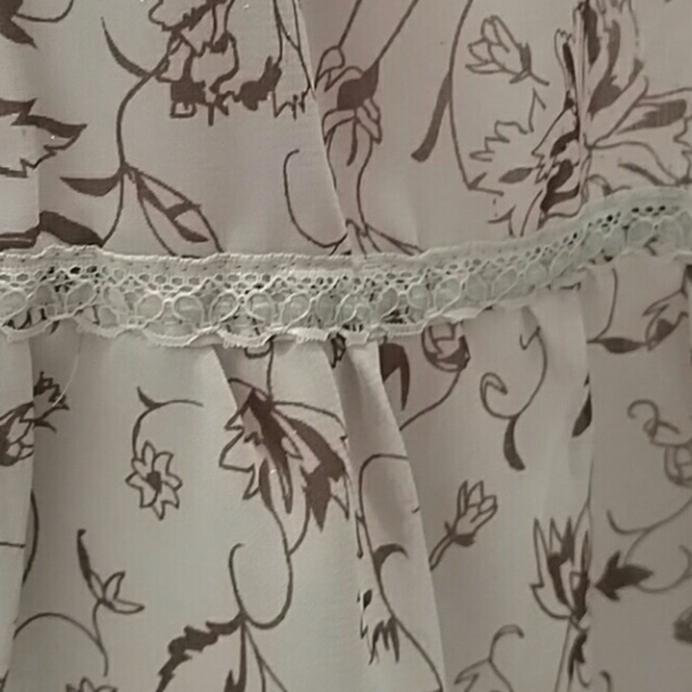 Boho Floral Leaf Gold Sparkle Lace Long Midi Skirt Christopher & Banks Size 12 - Picture 3 of 12